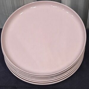 Gibson Home Candy Skies Wheat Straw Melamine Dinner Plates Set/7 Round 10.5 in